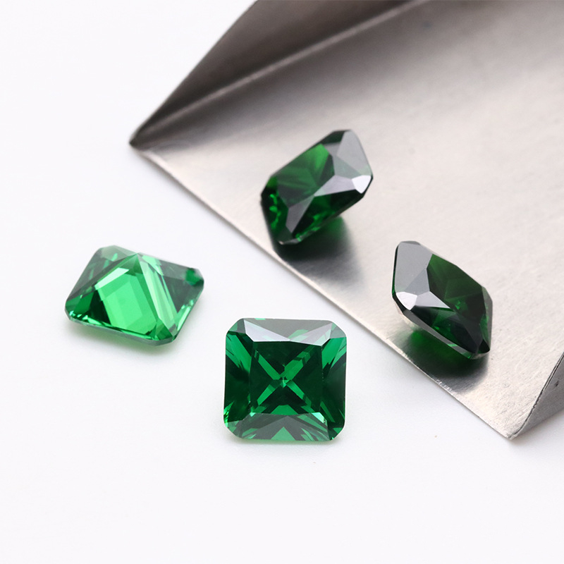 Zirconia cúbica Cuhion verde de alta calidad para el diseño de joyas