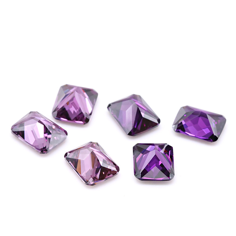 Fucsia 3A Crystal DEF Color VVS 3EX Rectangular Cubic Zirconia