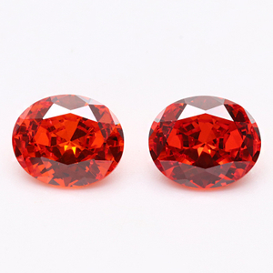 5A 3EX D VVS Zirconia cúbica ovalada roja brillante para joyería