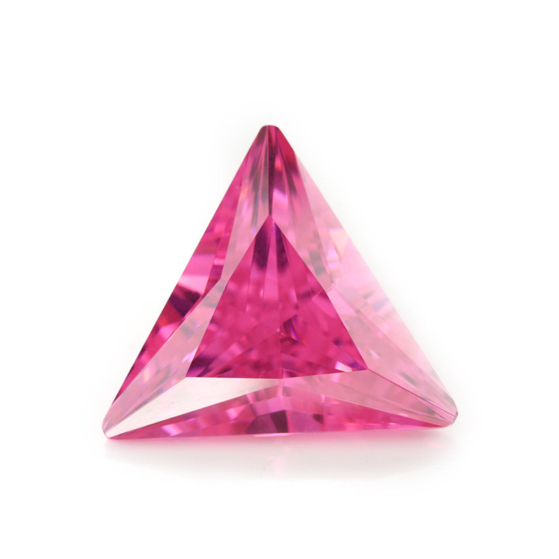 Zirconia cúbica triangular rosa brillante 5A para joyería