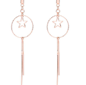 Pendientes Elegantes De Plata De Ley 925 Con Baño De Oro Star Cradle