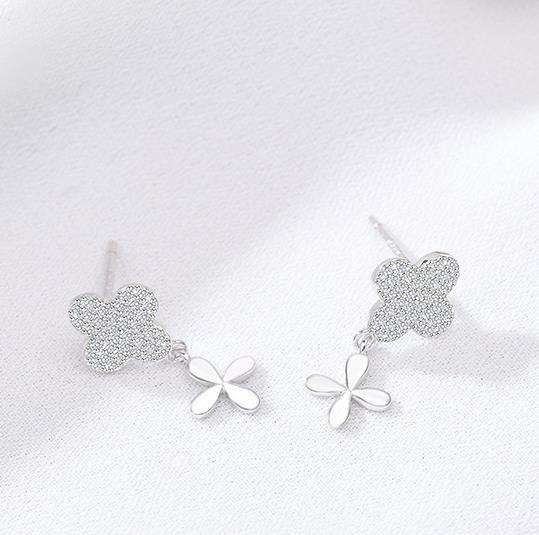 Pendientes Mujer Clover 925 Chapados En Plata De Ley