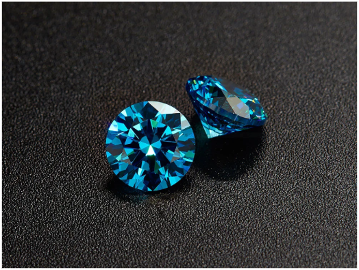 Moissanite azul de corte brillante redondo DEF de alta calidad de 12,0-13,0 mm para la fabricación de joyas