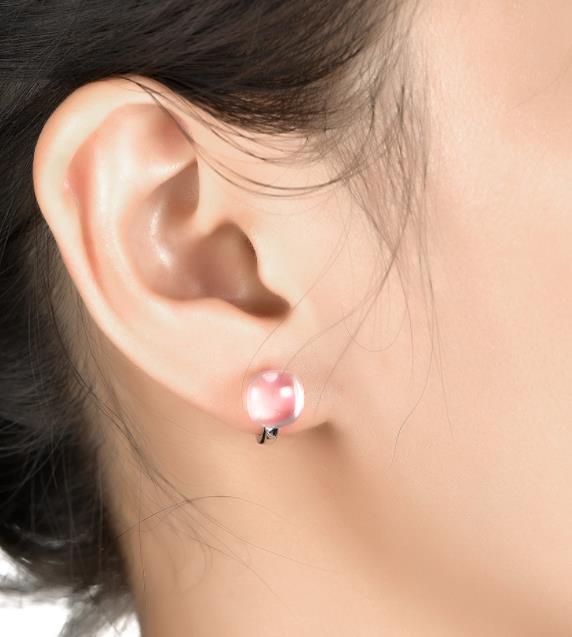 Pendientes de moda chapados en plata de ley 925 de cristal rosa claro