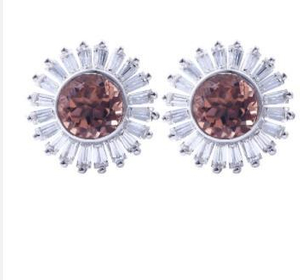 Flower Series Daisy 925 Pendientes de moda chapados en plata esterlina