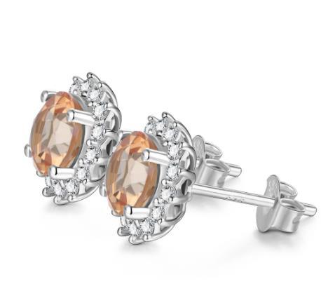 Pendientes de mujer de plata esterlina 925 chapados en oro Shining Little Sun