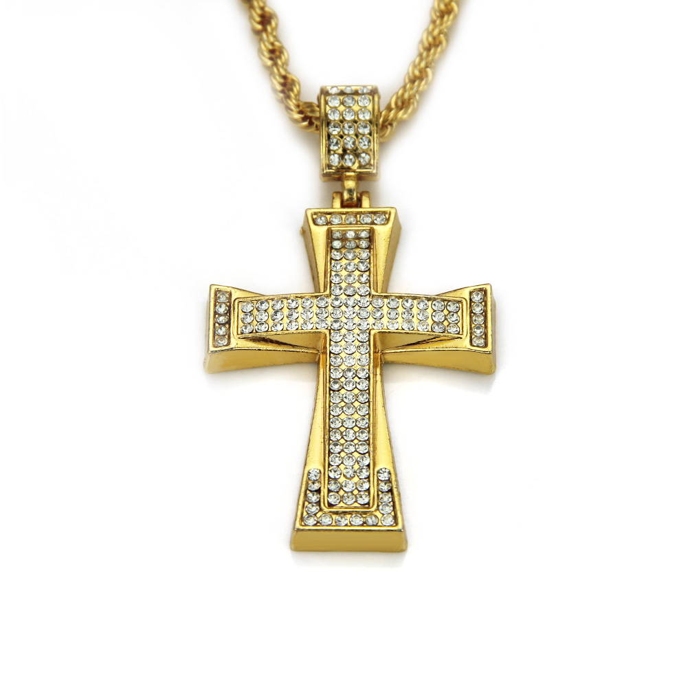 Cruz religiosa de hip hop del collar