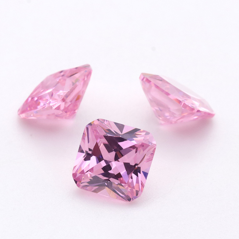 3A Venta caliente VVS Pink Cojín Cubic Zirconia