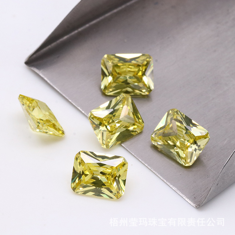 Olive 3A Crystal Gem Factory Venta al por mayor Rectángulo Cubic Zircon