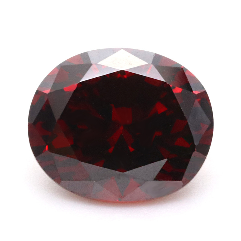 5A 3EX D VVS Zirconia cúbica ovalada roja oscura para joyería