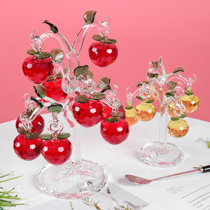 Crystal Apple Tree Red Lantern Apple White Crystal Cherry Tree Decoraciones para el salón Caja de regalo Árbol de cristal