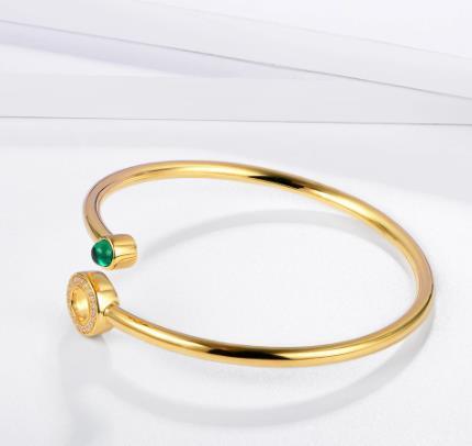 Brazalete Abuela Esmeralda Mujer Oro 18K Regalo Romántico Compromiso