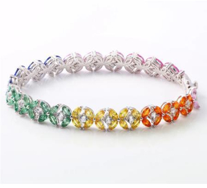 Spring New Petal Gem 925 Pulsera de moda de plata esterlina