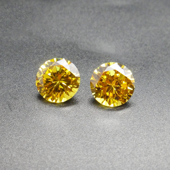 Moissanite de corte brillante redondo DEF de alta calidad amarillo de 3,0-4,0 mm para la fabricación de joyas