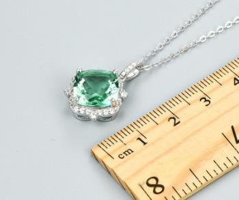 Colgante de cristal verde, joyería de plata de ley 925 de alta calidad, regalo para el día de la madre