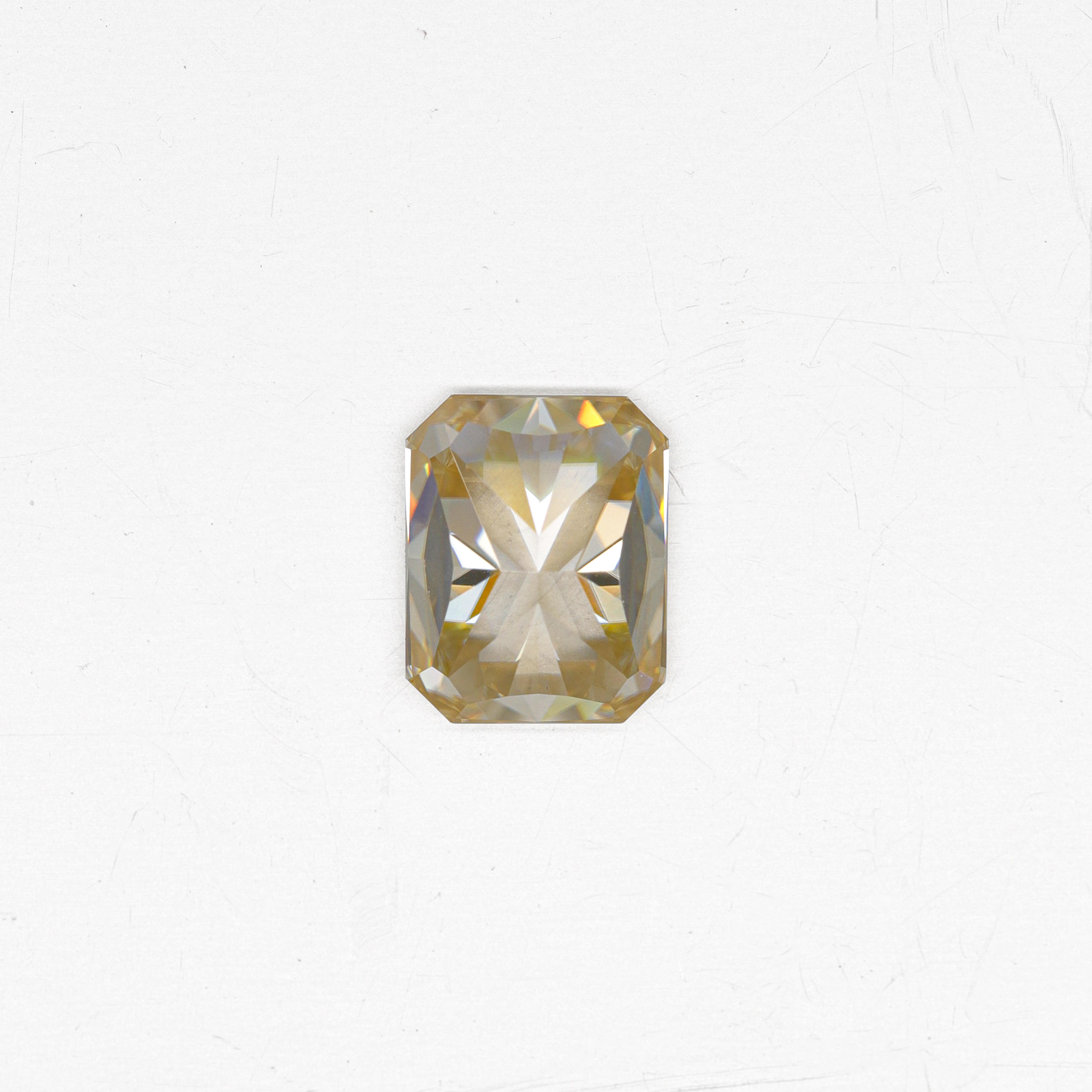 Moissanite sintético Morsonite VVS de champán de corte radiante de excelente calidad 