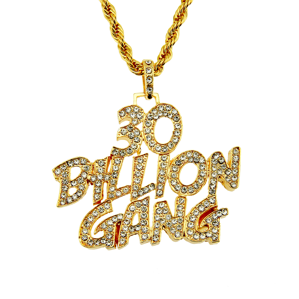 Colgante de collar Hip Hop 30 Billion Gang