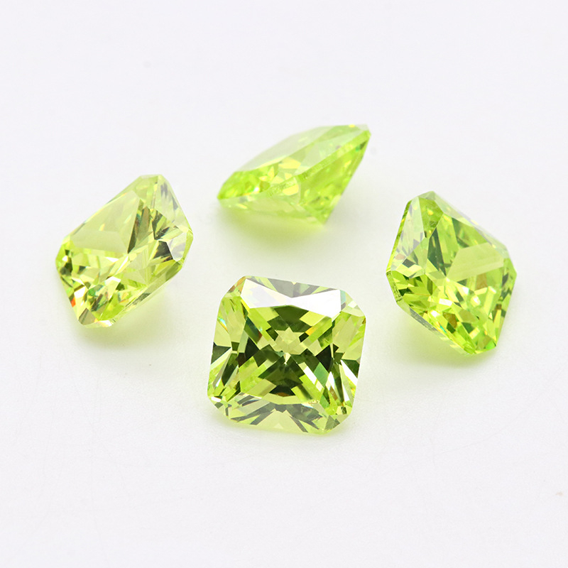 Venta al por mayor de fábrica 3A Gema artificial Apple Green Cubic Zirconia