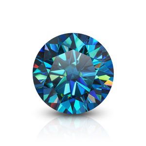 Moissanite azul de corte brillante redondo DEF de alta calidad de 5,0-6,0 mm para la fabricación de joyas