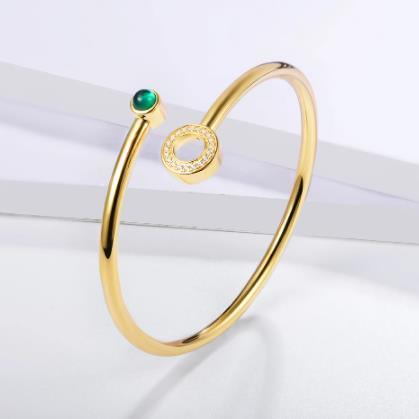 Brazalete Abuela Esmeralda Mujer Oro 18K Regalo Romántico Compromiso