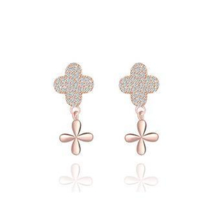 Pendientes Mujer Clover 925 Chapados En Plata De Ley