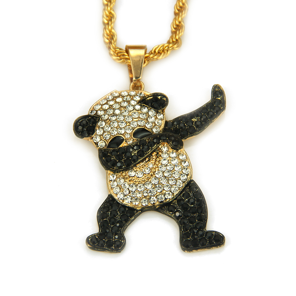 Hip Hop Lindo Rock Panda COLLAR COLGANTE