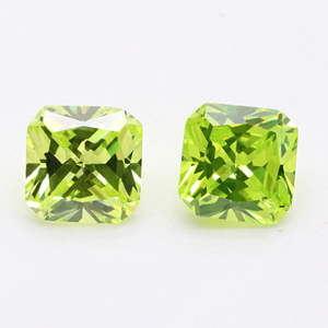 Venta al por mayor de fábrica 3A Gema artificial Apple Green Cubic Zirconia