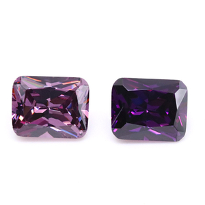 Fucsia 3A Crystal DEF Color VVS 3EX Rectangular Cubic Zirconia