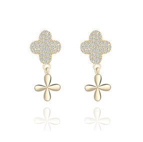 Pendientes Mujer Clover 925 Chapados En Plata De Ley