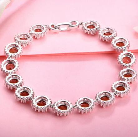 Pulsera de mujer de plata esterlina de la diáspora Pulsera de piedra sudanesa artificial de 16 quilates