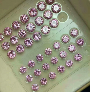 Moissanite de corte brillante redondo DEF de alta calidad rosa de 7,0-8,0 mm para la fabricación de joyas