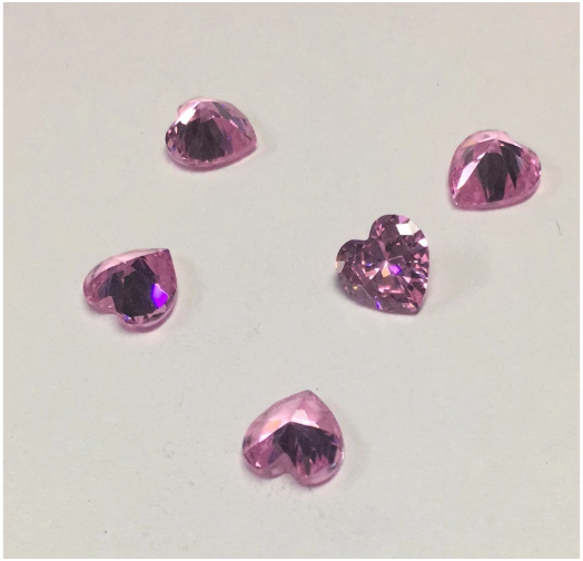 Moissanite suelto de corte de corazón de color rosa claro medio de alta calidad Precio por quilate