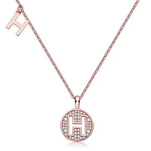 Serie alfabéticaH Lovely Rose Gold Necklace