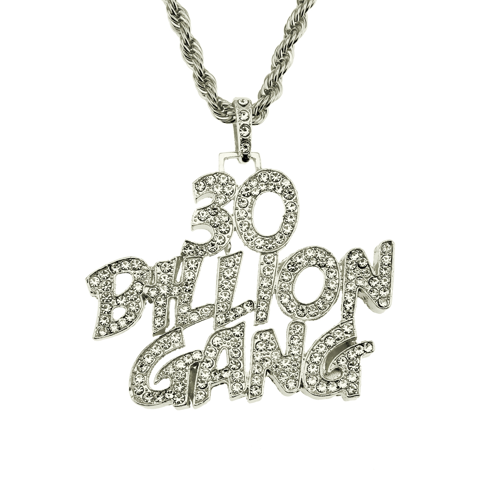 Colgante de collar Hip Hop 30 Billion Gang