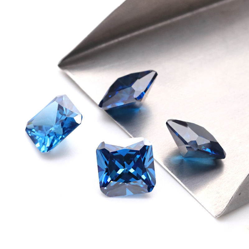 Zirconia cúbica en forma de cojín azul oscuro de alta calidad de venta directa del fabricante