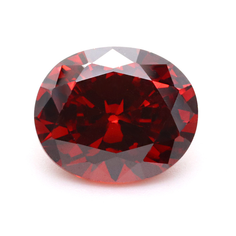 5A 3EX D VVS Zirconia cúbica ovalada roja oscura para joyería