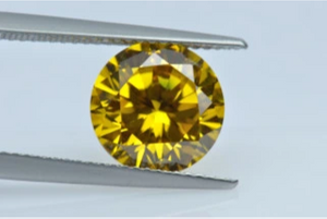 Moissanite de corte brillante redondo DEF de alta calidad amarillo de 11,0-12,0 mm para la fabricación de joyas