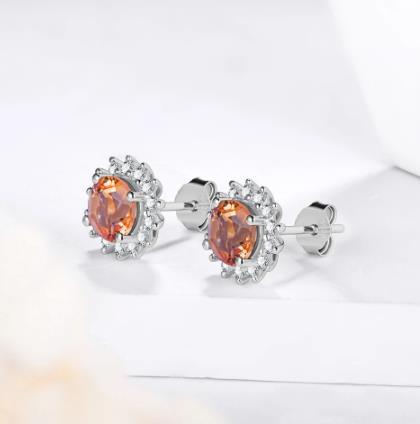 Pendientes de mujer de plata esterlina 925 chapados en oro Shining Little Sun