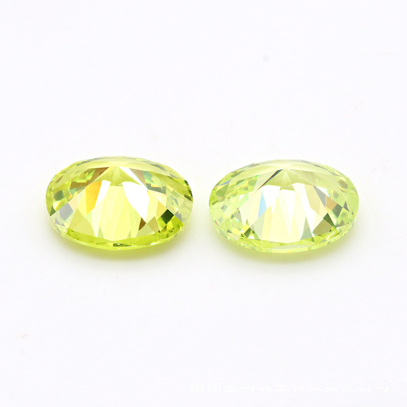 3EX Verde Manzana 5A Oval Zirconia Cúbica