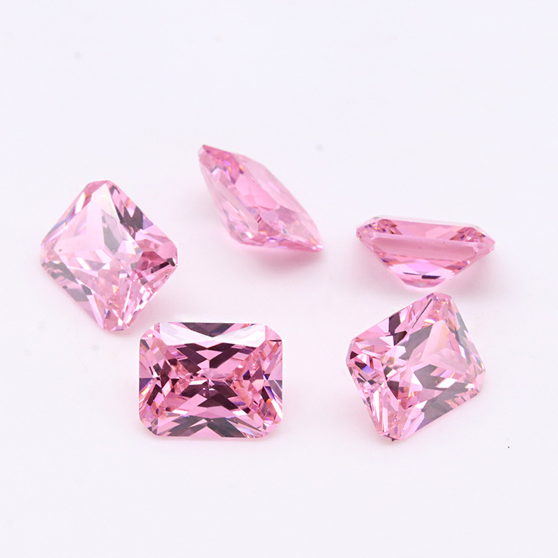 Lindo rosa 3A Cubic Zirconia para joyería de cristal