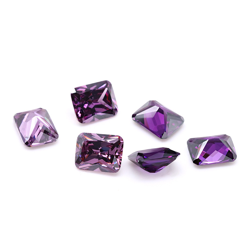 Fucsia 3A Crystal DEF Color VVS 3EX Rectangular Cubic Zirconia